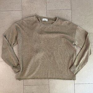 Stunning Molly Bracken with Metallic Gold Open Back knit sweater-Medium